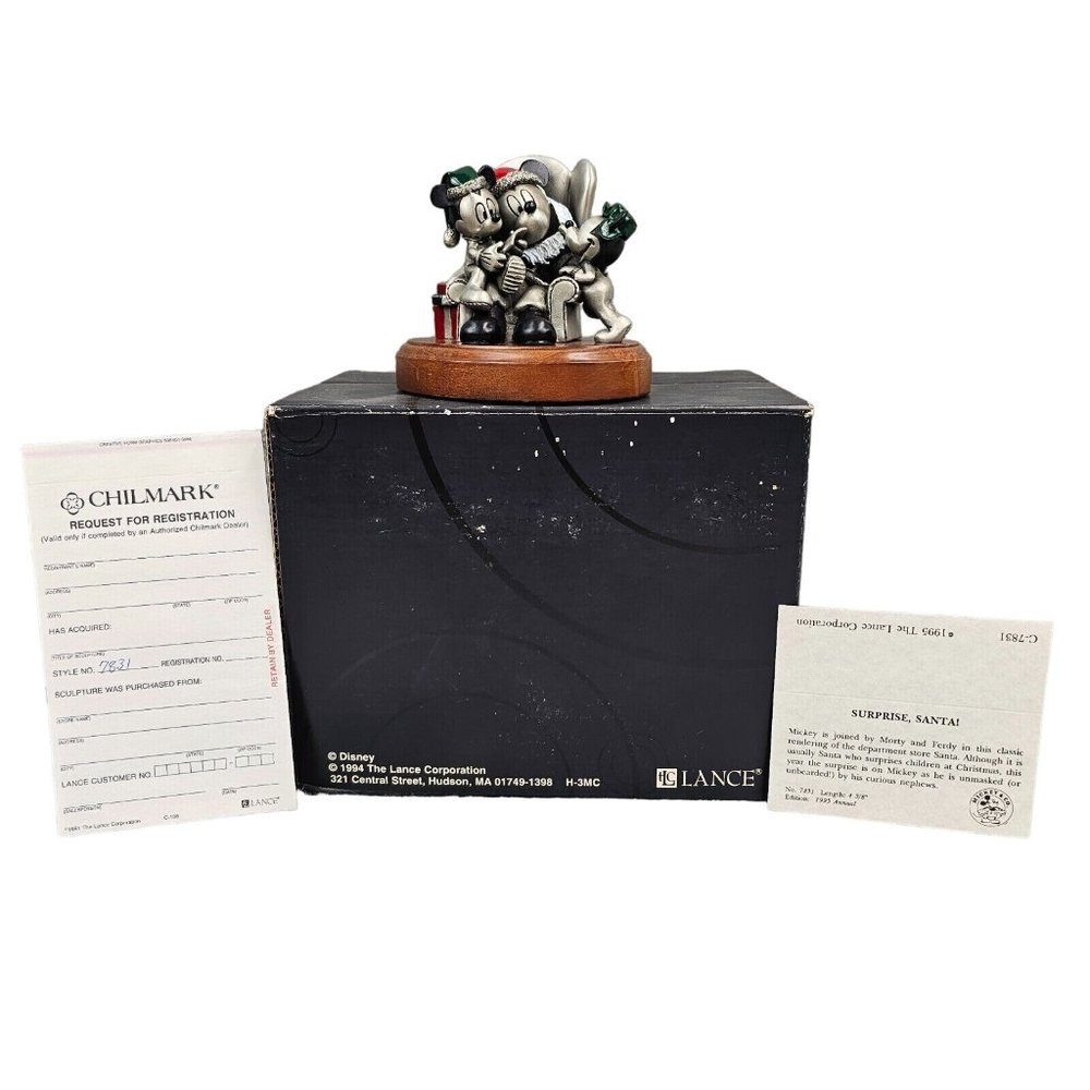 Mickey & Co.  Chilmark 1995 Annual Mickey Santa Surprise Santa  Pewter Figurine